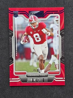2022 Panini Chronicles Draft Picks #14 John Metchie III Playbook Blue #/99