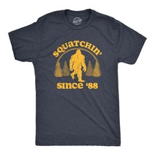 Mens Squatchin Since 88 T Shirt Funny Cool Retro Sasquatch Bigfoot Novelty Tee