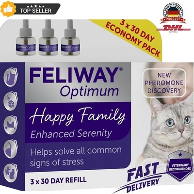 Sale! Feliway Optimum 30 Day Refill X 3 Value Pack | 48ml Optimum Refill 3 Pack~