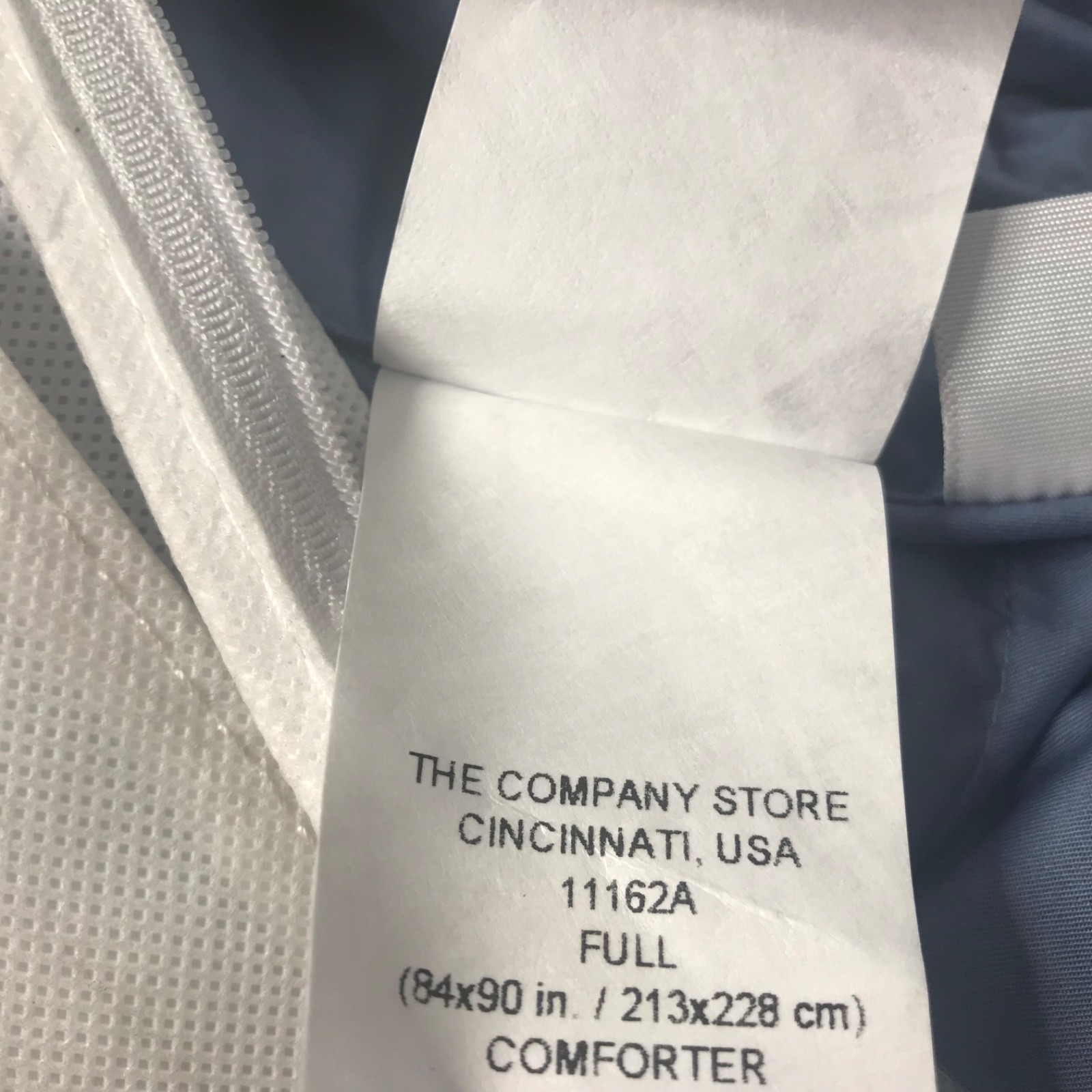 The Company Store LaCrosse LoftAire FULL Down Alternative Comforter Quilted Blue