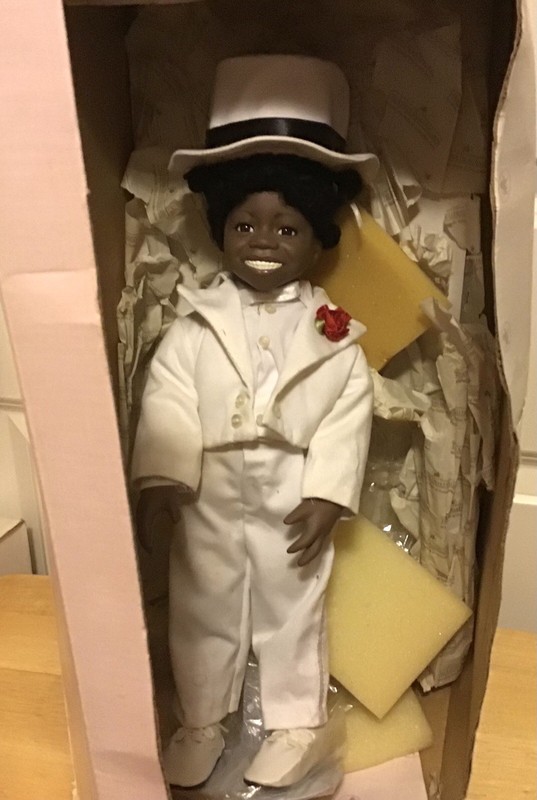 Vintage 1997 Little Rascals "Buckwheat" The King Of  Swing” Porcelain Doll  15”