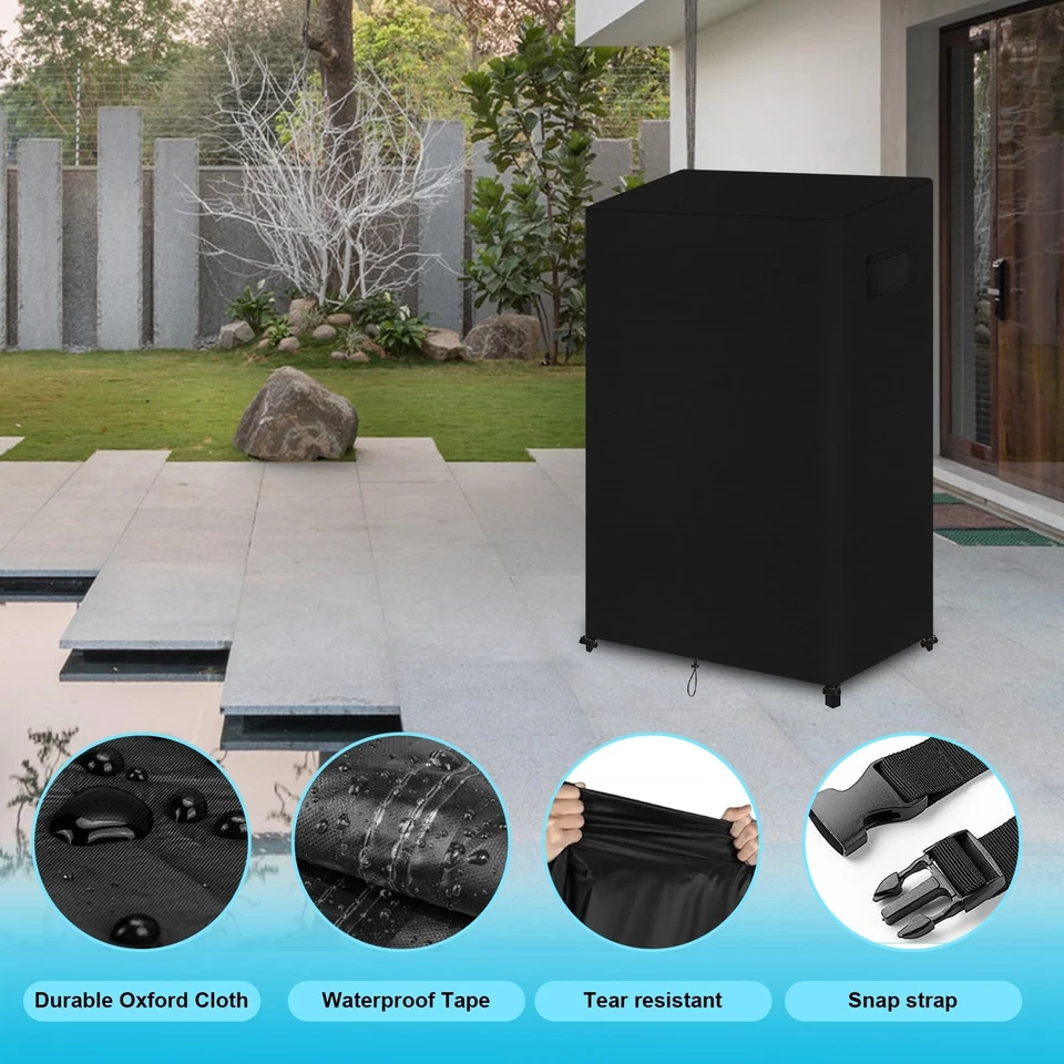 GJMZTQG Heavy Duty Outdoor Turkey Fryer Cover 600D Waterproof Black 15.7x29.9" - Image 3 of 4