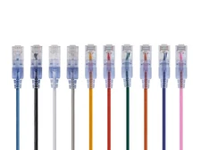 SlimRun Cat6A Ethernet Patch Cable RJ45 Stranded UTP Wire 30AWG 2ft 10pk Multi
