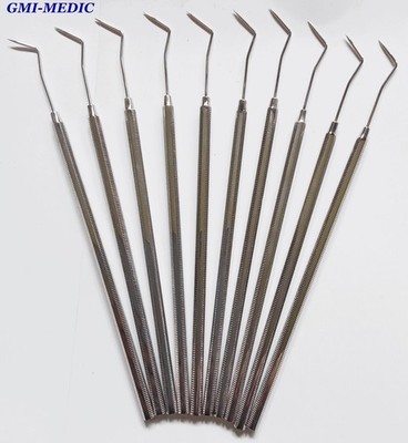 10 Zahnsonden RS, fig.9/Probe shape 9 für Zahnbehandlung   beidseitig ,rostfrei