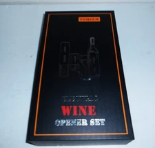 TOMEEM ELECTRIC WINE OPENER GIFT SET  Aerator, Vacuum Stoppers, Foil Cutter NEW