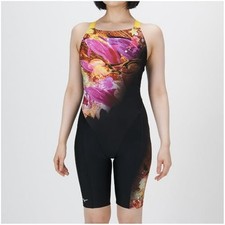 Mizuno STROKE ONE One-Piece Swimsuit for Women Black/OrangeNEW