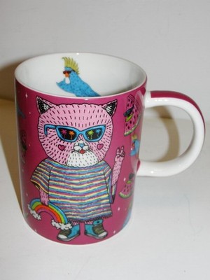 Mulga + Maxwell & Williams Pink Mug - Cat w Sunglasses Cockatoo Watermelon