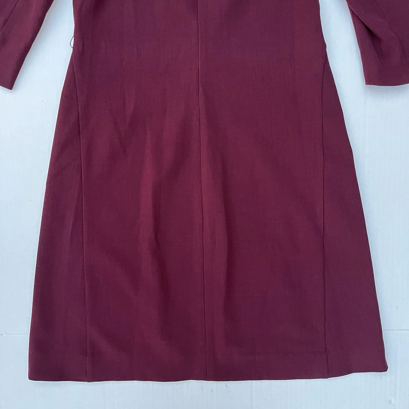 VETEMENTS M.M. Abito Lafleur The Alexandra A Line scollo a V elasticizzato abbigliamento da carriera taglia 2 Claret