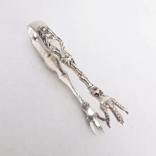 Lily (1902) by Whiting Sterling Silver 4" Sugar Tongs 1ozt Monogrammed