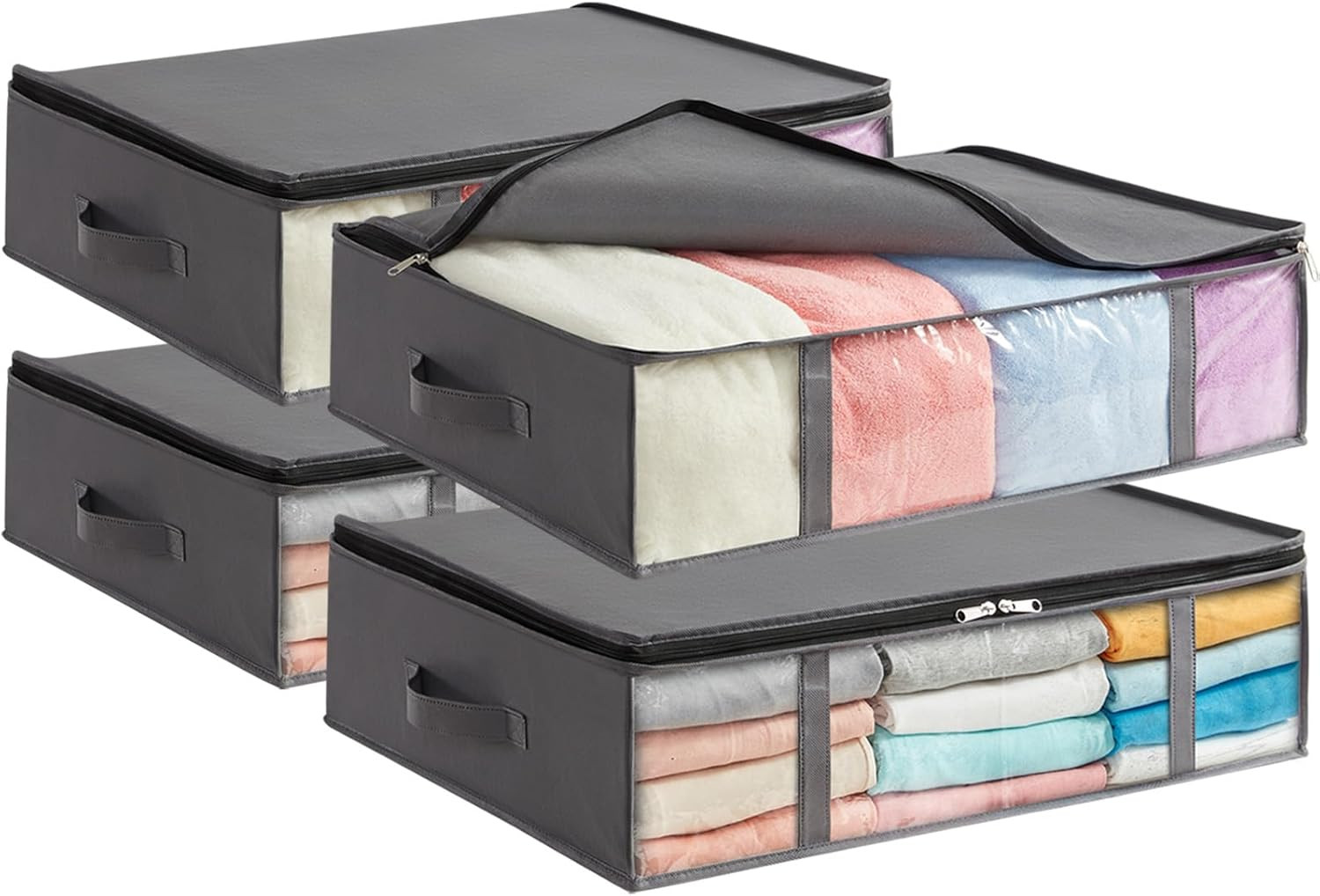 Contenitore Vestiti Sottoletto Professionale | Finestra PVC e TNT Rinforzato