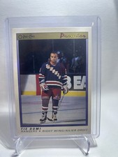 1990-91 O-Pee-Chee Premier #25 Tie Domi Rookie Card RC. rookie card picture