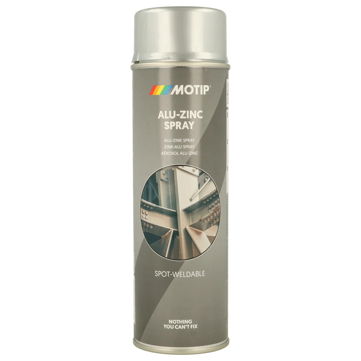 Aérosol de galvanisation à froid alu zinc brillant Motip de 500ml pour protection métal
