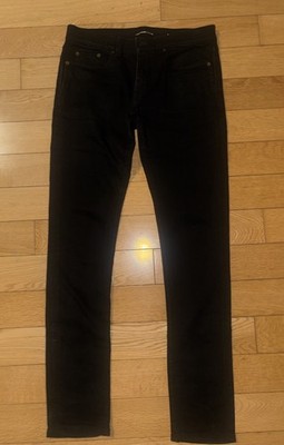 Black saint Laurent Slim Fit Skinny Cotton Denim Men's Jeans 