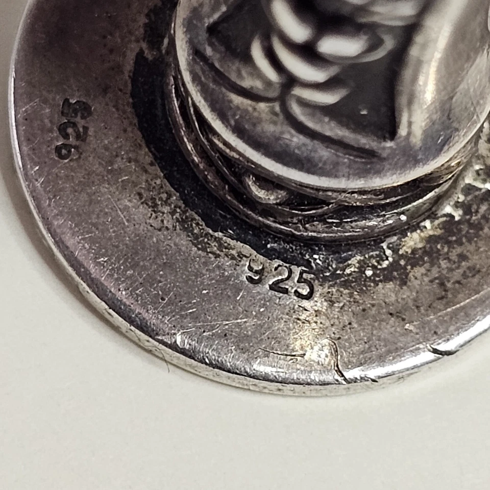 ANTICO TIMBRO PER CERALACCA IN ARGENTO 925 CON MOTIVI FLOREALI - Immagine 3 di 4