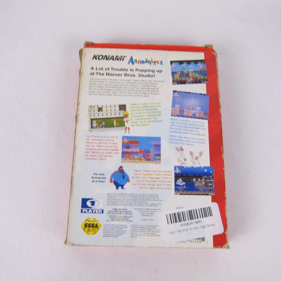 Animaniacs Game for Sega Genesis Complete Paper Case - Image 2 of 3