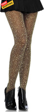 Leg Avenue Women's stretchy High Waist Lurex Shimmer Tights With Black/Gold