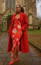 Forever New Womens Split Maxi Dress In Red Floral RRP £115