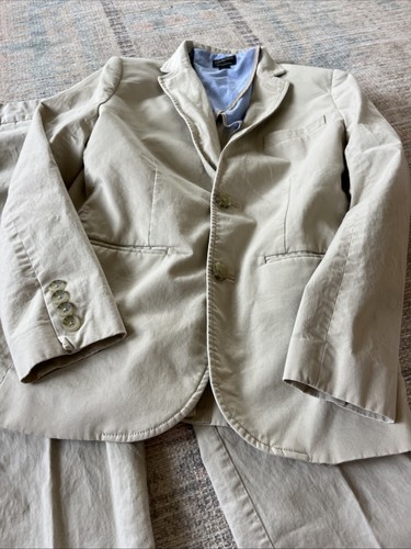 Crewcuts Beige Thompson Cotton Jacket 2 Piece Boy's Size 12 - Picture 3 of 15