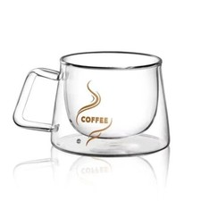 Double Wall Glass Tea Coffee Cup Thick Heat Resistant Clear Glass Mug Tea Cup UK