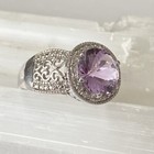 Vintage Inspired Amethyst Sterling Silver Size 7.75 Ring 5.8g — photo 3