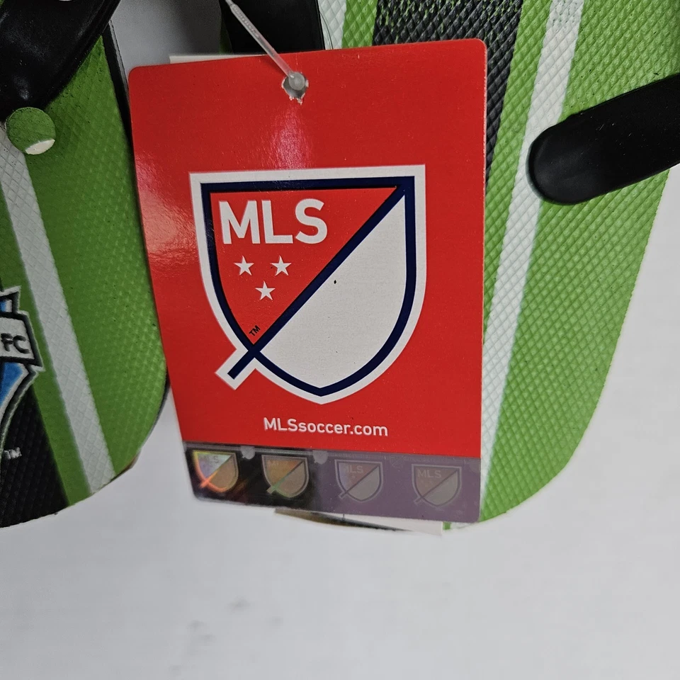 NUEVAS Sandalias Chanclas Seattle Sounders FC Adulto Pequeñas Logo Grande Mujeres 7/8 Yth 5/6 Foto 4 de 4