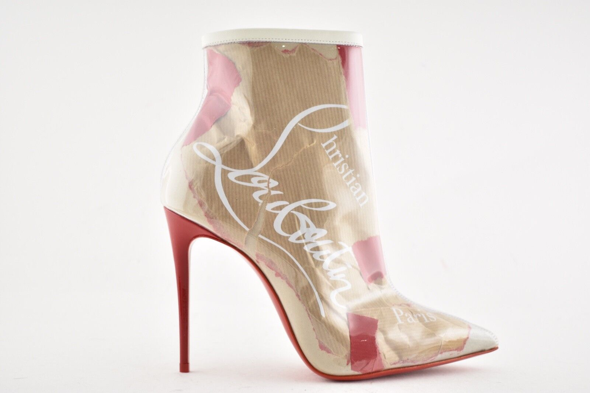 Christian Louboutin So Kate Booty 100 Loubi Kraft PVC Heel Ankle