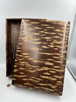 Rare Large Japanese Wood Box made of CHERRY BARK 8 3/8" x 12 1/8" x 2" #sep13/22 - Image 1 of 4