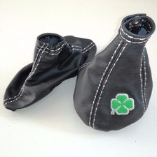 Schaltsack und Bremse Alfa Romeo Giulietta Kleegrün Schwarzes Leder Grau