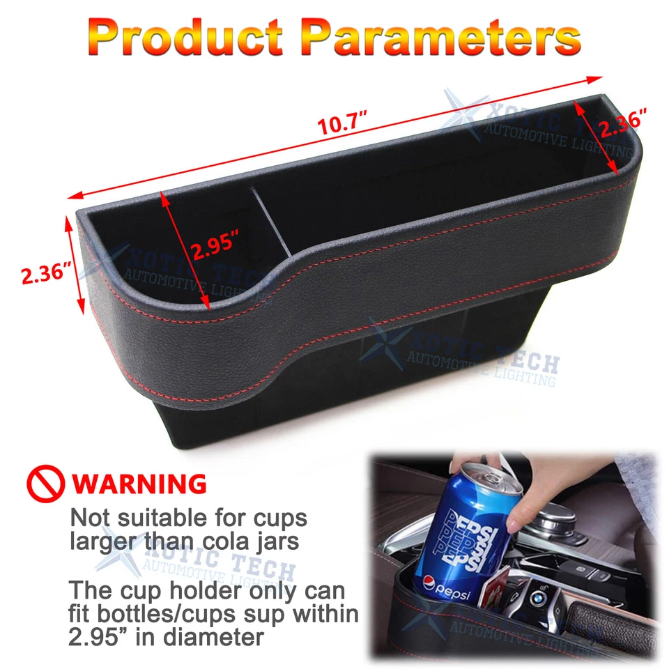 Kit organizador de 2 piezas adicional para caja de almacenamiento de teléfono con consola lateral de automóvil Foto 3 de 4