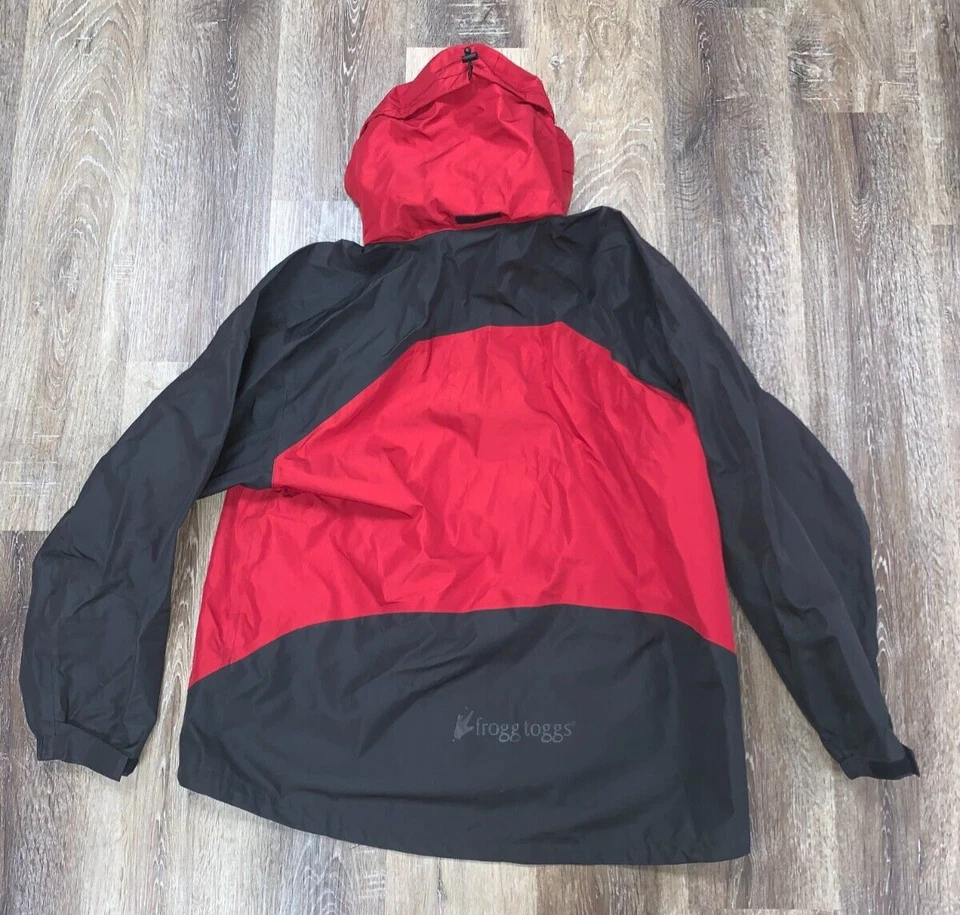Chaqueta de Pesca Toadz Frogg Toggs Hombres 2XL XX-Large XXL Roja Con Capucha Lluvia Anura Cremallera Foto 4 de 4