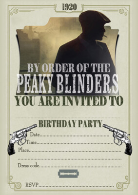 Peaky Blinders Inspired Birthday/ Event/ Party - Personalised invitations -  Themed Party - Digital Prints - pdf