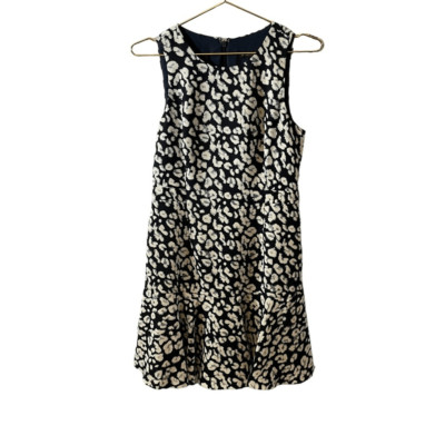 Banana Republic Flounce Dress Sheath Leopard Mini Size 4