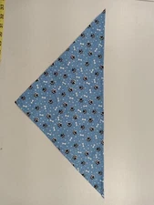 Dog Bandana/Scarf, Tie/Slide On, Blue, Bones, Paw Prints, S, M, L