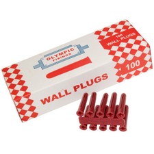 Wall Plugs Drill Size 5.5/6mm  6G, 8G 10G Red Screws Pack of 100 Olympic Fixings