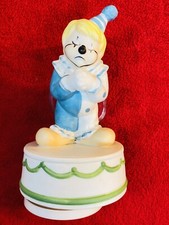 Vintage Porcelain Musical Clown Figurine Rotating wind up