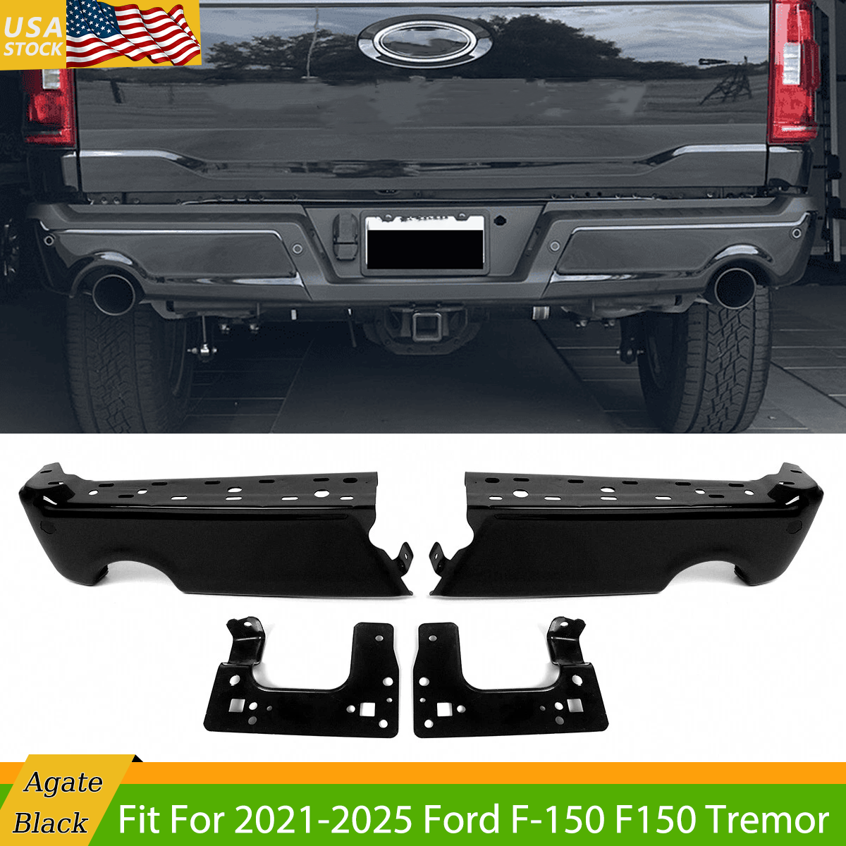 ML3Z-17906-KAPTM For Ford F-150 Tremor 2021-2025 Agate Black Rear