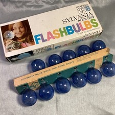 Sylvania Blue Dot Press 25B Vintage Camera Photo Flash Bulbs, Box of 11 Vintage