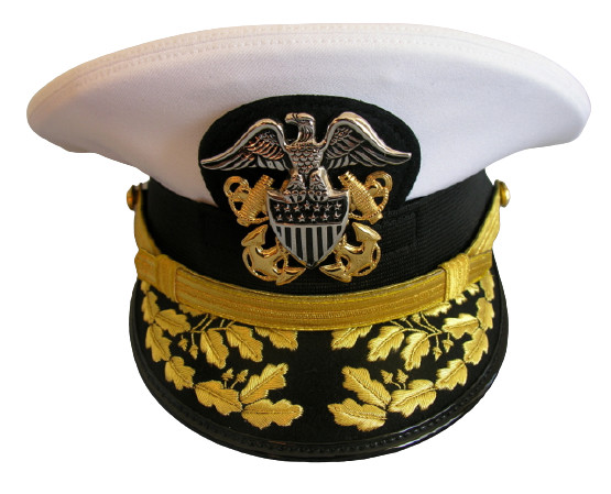 US NAVY COMMANDER ADMIRAL RANK WHITE HAT CAP AUTHENTIC NEW ALL SIZES ...