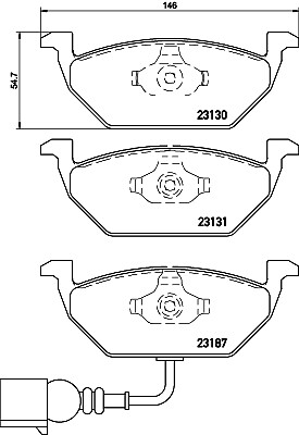 BREMBO P 85 072 Bremsbelagsatz, Scheibenbremse für ,AUDI,MG (SAIC),ROEWE (SAIC),