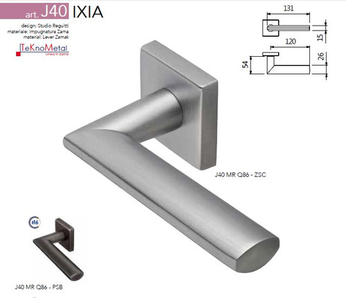 Maniglia con Rosetta Reguitti Art. J40 Ixia Cromo Satinato J40mrq86