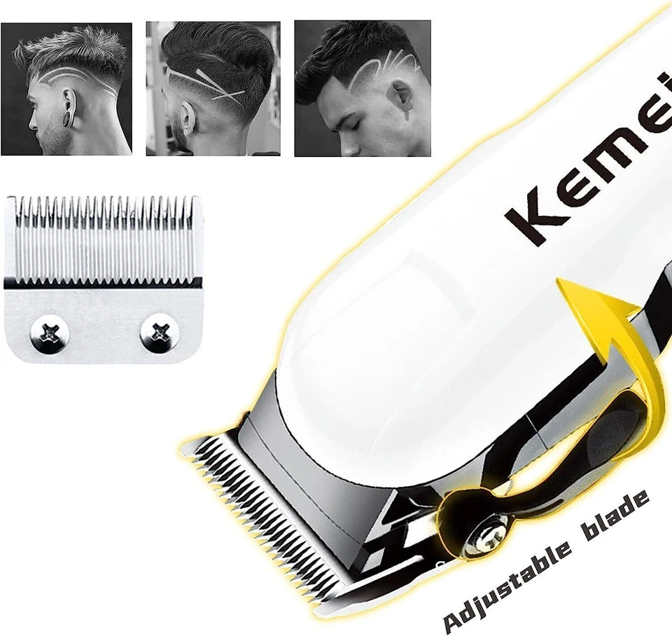 Kit de recortadora de pelo profesional Kemei máquina de corte peluquería salón EE. UU. Foto 2 de 4