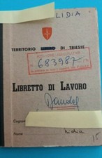 MX04 LIBRETTO DI LAVORO  TERRITORIO LIBERO DI TRIESTE - 1956 (o 1954)
