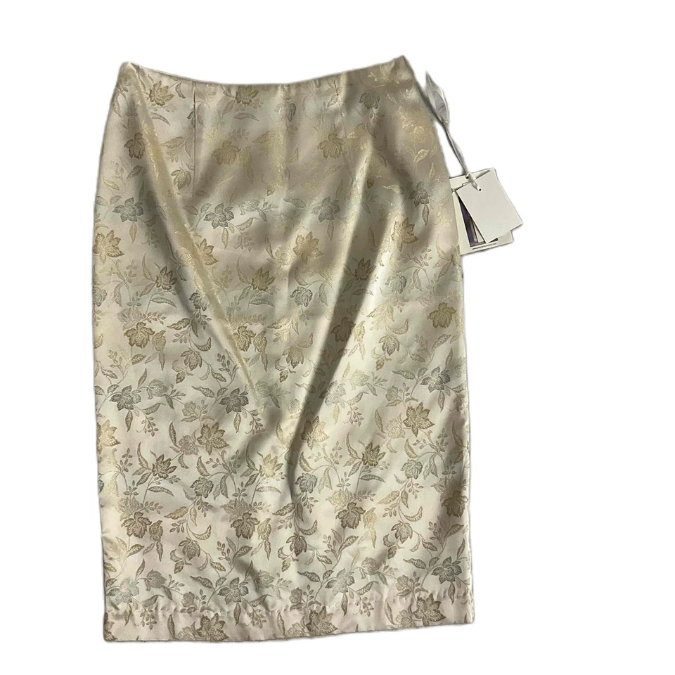 NUEVO CON ETIQUETAS Jessica McClintock Marfil Bordado Floral Manga Larga 3 Piezas Falda Traje 8 Foto 2 de 4