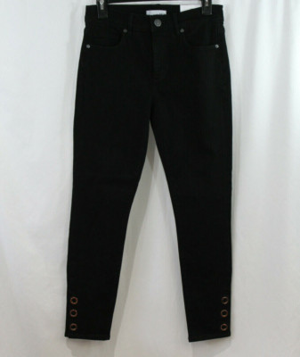 NWT LOFT Womens Black Embellished Skinny Jeans 4