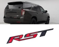 1PC Tailgate RST Emblem Fit 2021-2025 Chevrolet Tahoe Suburban Badge Red Black