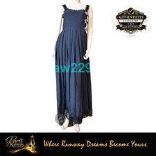 Chanel Nwt $7,390 Exquisite Pearl Embellished Pleated Runway Maxi Dress 36 Black