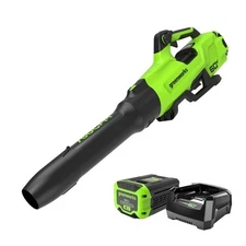 Greenworks 60V 750 CFM 180 MPH Leaf Blower with 4.0 AH HC Battery and Charger