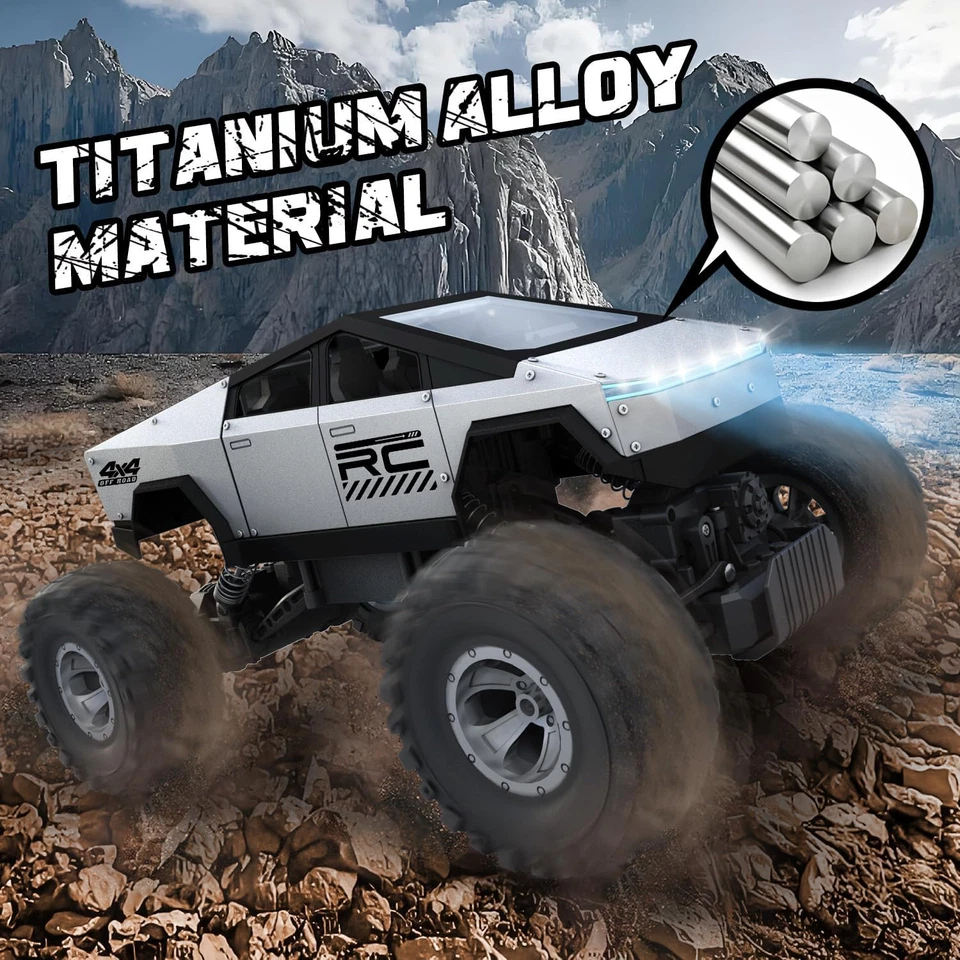 Coche de radiocontrol escala 1:12 coche de control remoto, camión todoterreno 4x4, carcasa metálica cabezal LED Foto 4 de 4