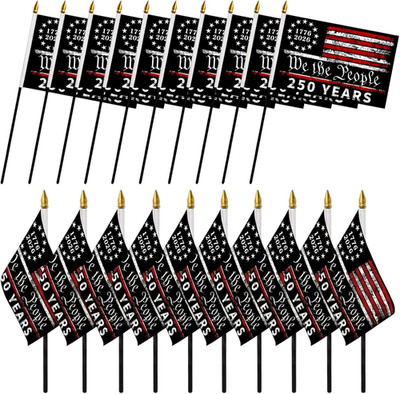 20Pcs 250 Anniversary Stick Flag, 250 Anniversary USA Flag, 250Th Birthday Patri