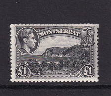 Montserrat 1938 £1 Black.    Unmounted MINT                              (p2179)